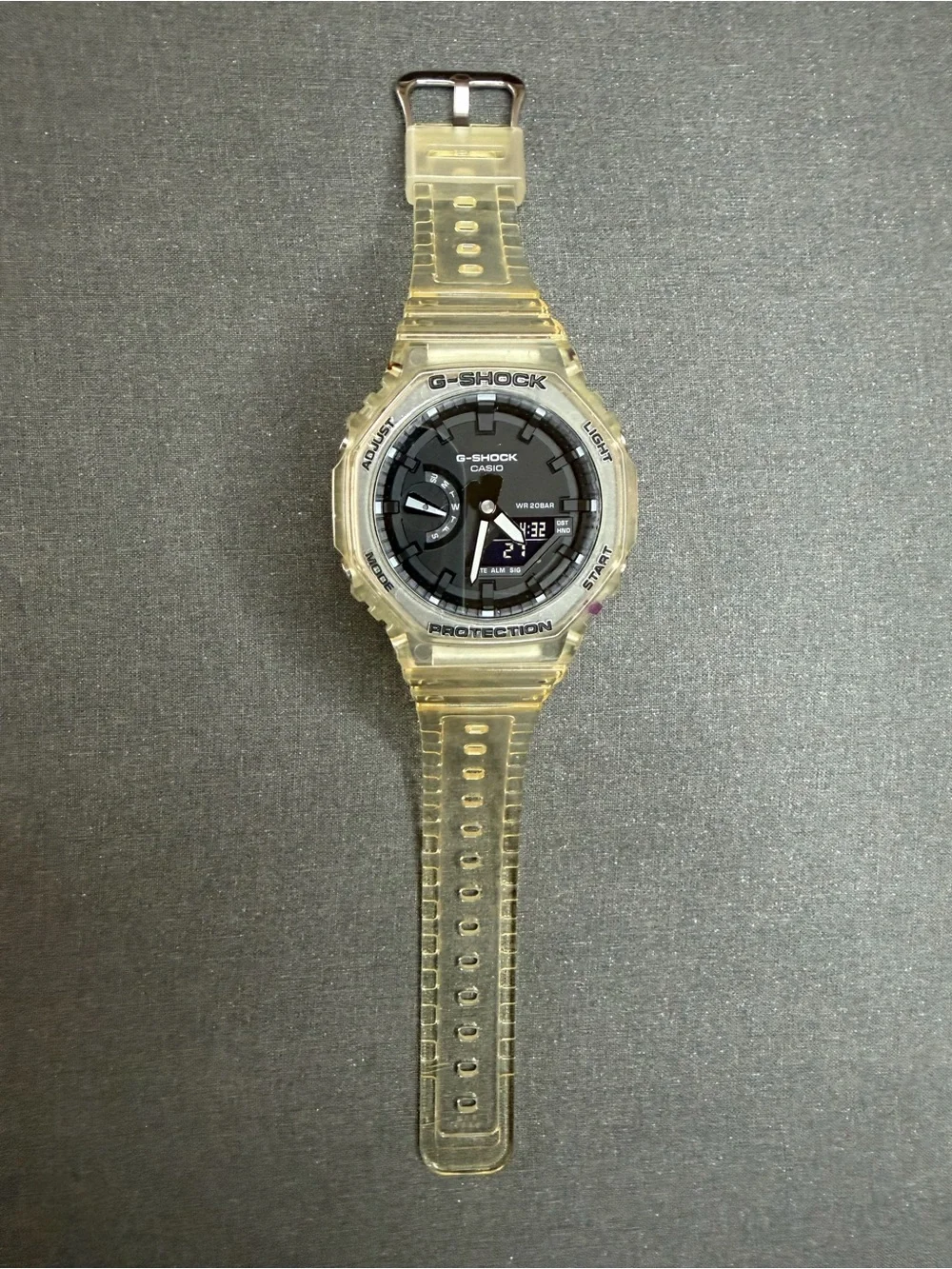 G-SHOCK Casio Transparent Yellow Resin Digital-Analog Watch